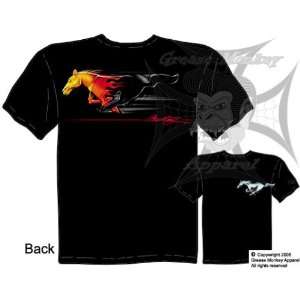   Flaming Mustang Emblem, Muscle Car T Shirt, New, Ships within 24 hours