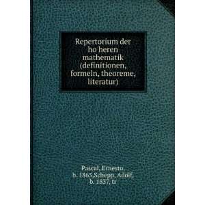   literatur) Ernesto, b. 1865,Schepp, Adolf, b. 1837, tr Pascal Books