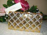 KATE LANDRY Gold Box Sequin Crystal Evening HandBag  