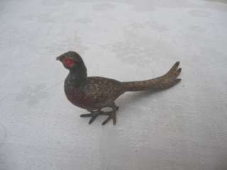 VINTAGE VIENNA BRONZE PHEASANT NICE COLORS AND PATINA  