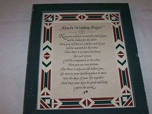 Framed Print of Apache Wedding Prayer  