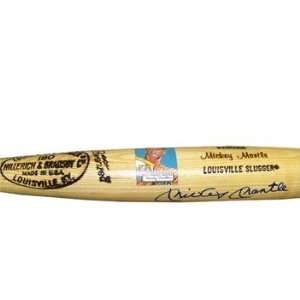  Mickey Mantle Autographed Bat   with Hand Painted Picture 