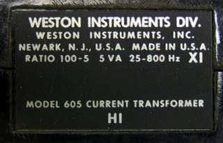 of 2 Weston Current Transformer Model 605 1005 ratio solid core 