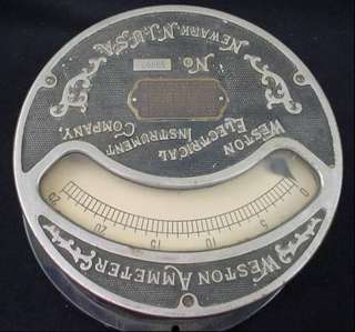 Antique Weston Electrical Instrument Co Ammeter Newark NJ 1898 