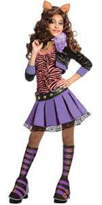 NWT Monster High Clawdeen Wolf Costume w Wig + Make Up  