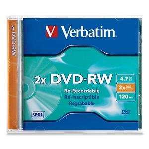  VERBATIM Disc, DVD RW, 4.7GB, Branded, Jewel , Single 