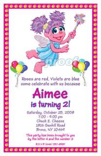 Set of 10 Abby Cadabby Personalized Invitations  