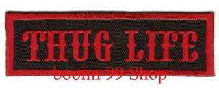THUG LIFE LOGO EMBROIDERED Iron Patch T Shirt Sew Cloth  