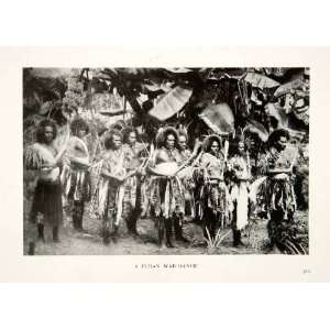 1909 Print Warriors War Dance Fijian Fiji Islands Natondre Sulu Va 