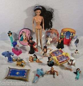 Large Lot of Disney ALADDIN jasmine iago jafar genie abu wedding toys 