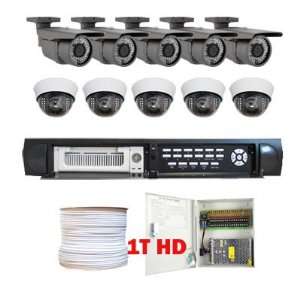 Complete Professional 16 Channel H.264 DVR with 10 x 1/3 Exview HAD 