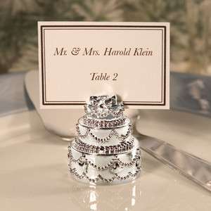 Silver Plated Wedding Cake Place Card Holders)  