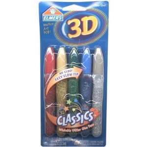  Elmers Washable 3D Glitter Glue Pens, 5 Pens Each (2 Pack 
