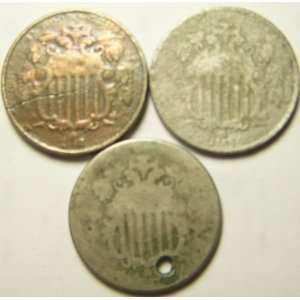 Shield Nickels   1866 67 & 68