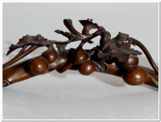 CHINESE CARVED BOXWOOD VINE WITH SQUIRRELS SCHOLAR  
