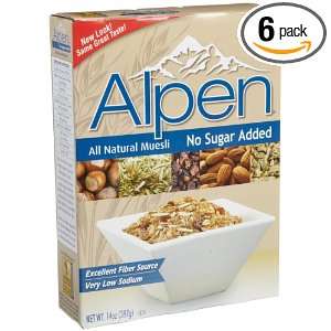 Alpen Cereal, No Sugar Added, 14 Ounce Boxes (Pack of 6)  