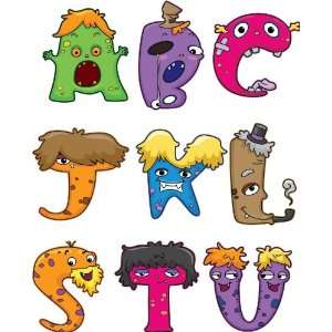  Alphabet Peel and Stick Wall Decals Illustrated Monsters 