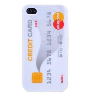 New White Credit Card Design Silicone Case Cover for iPhone 4, 4S 
