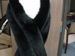 GLAM BLACK FOX DOUBLE ROW STOLE FLING COAT Mink accesso  