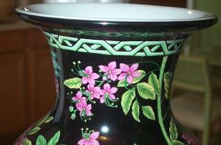 Vera Bradley Retired Black Botanica Tall Vase & Box Set  