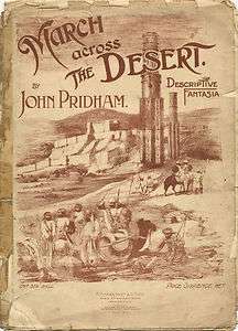 MARCH ACROSS THE DESERT  Vintage Sheet music J PRIDHAM  