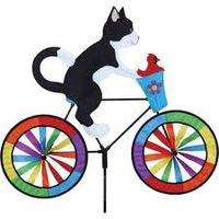 30 Tuxedo Black & White Cat bicycle lawn & garden wind spinner w 