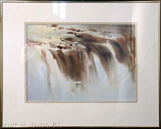   Niagra Falls Original Watercolor Painting, waterfall New York Canada