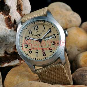   Week EYKI Mens Leather Water Resistant Wrist Watch Beige Band  