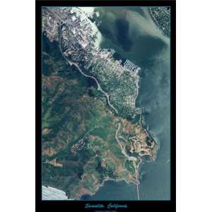   map of Sausalito, California in Marin County 24x36 glossy Office