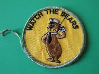 Vintage Watch the Bears Yogi Bear Radio Patch Iron 70s  