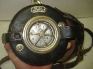 Detex Newman Night Watchman Railroad Clock with Key & Vintage Leather 