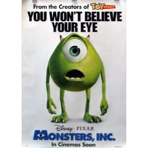  Monsters Inc Mike 27x40 Movie Poster Disney Pixar 