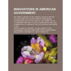  Innovations in American government are there lessons to 