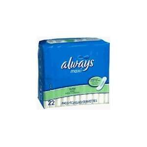  Always Maxi Pads Super Non wing, Unscented, 22 Count 