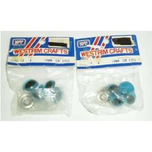  2 Packages of Westrim Crafts 18MM Cat Eyes   Blue 