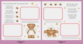BABY GIRL PREMADE ADOPTION SCRAPBOOK ANGEL BEAR PAGES  