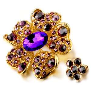 Amethyst Flower Brooch Gifts