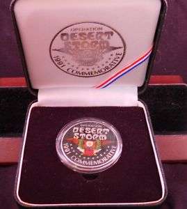   SILVER ROUND ARMY NAVY AIR FORCE MARINE WITH PRESENTATION BOX  