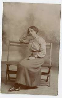 Real Photo Postcard   Belfast, Ireland Lady   Sitting On Bench  