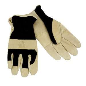   Gloves, Grain Pigskin Palm, Spandex Back, Large