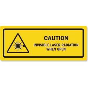 CAUTION INVISIBLE LASER RADIATION WHEN OPEN Paper Labels, 6.875 x 2 