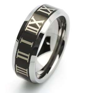   Band Roman Number Ring For Men & Women (5 to 15) Size 14 Cobalt Free