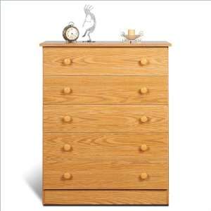  Bedroom Oak 5 Drawer Chest   Prepac OHD 3038 5