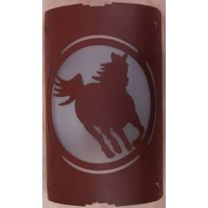 Galloping Horse Wall Sconce Light   Antique Brown