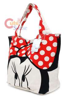 Disney Minnie Mouse Tote Bag Big Face CanvasLoungefly  
