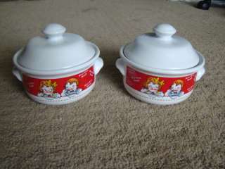 Set of 2 Campbell Ceramic Soup Bowls with Lid 1998 Neat  