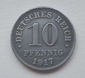 Germany 1917 10 Pfennig in nice XF Deutsches Reich  