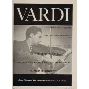  1947 Emanuel Vardi Viola Violist Ray Halmans Booking Ad 