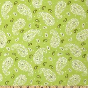  44 Wide Cherry Fizz Paisley Lime Fabric By The Yard 