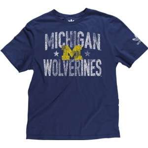   Wolverines Vintage T Shirt adidas Crackle Print NCAA Retro T Shirt